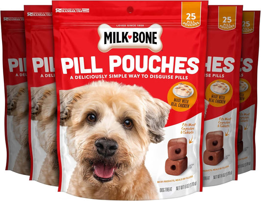 Pill Pouches with Real Chicken Dog Treats, 6 Ounce Bag (Pack of 5)